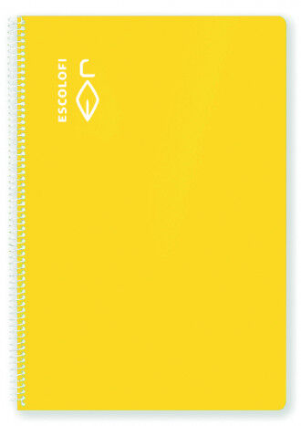 Libreta espiral Escolofi A4 liso 80 hojas amarillo
