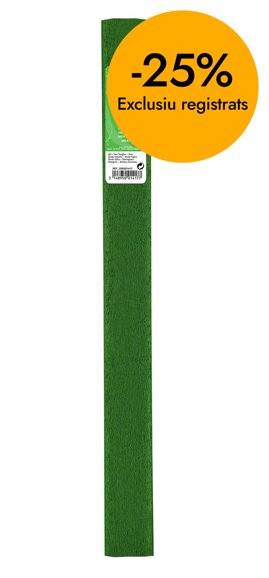 Rotlle Paper Cresp&oacute; (Pinotxo) Canson 50x250cm verd falguera