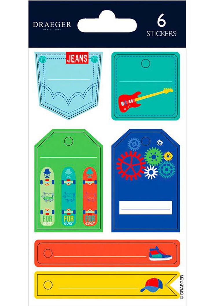 Stickers Draeger Etiquetes Juvenil 6u