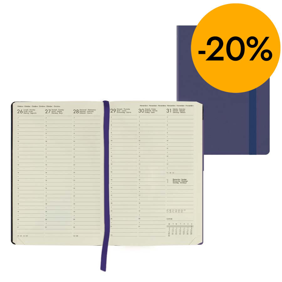 Agenda Legami 16 mesos Medium setm/vista multiling&uuml;e 2025-26 Future Dusk