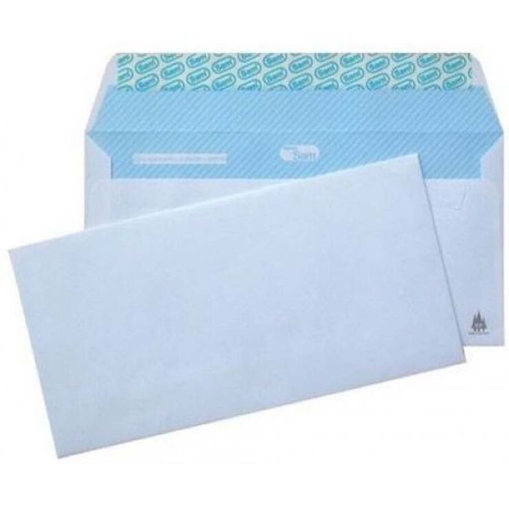 Sobres autoadhesivos 110x220mm 90g blanco 500u