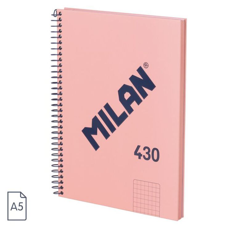 Notebook A5 80 hojas 5x5 Milan 430 1918 rosa