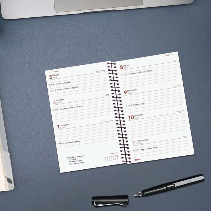 Agenda Finocam Opaque E5 sem/vista horizontal cat 2026 azul