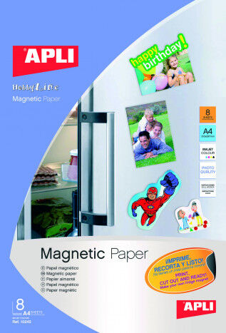 Paper magn&egrave;tic Apli Inkjet blanc A4 8 fulls