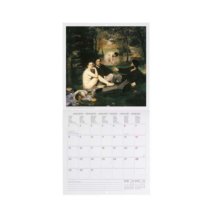 Calendari paret Legami 18X18 2024 Impressionists