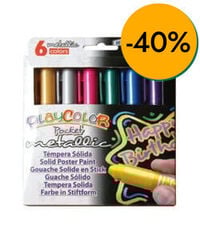 Tempera Playcolor Pocket Metallic 6 colores