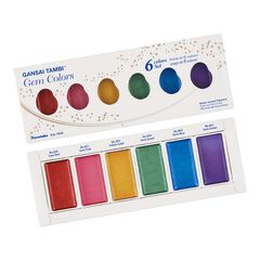 Acuarelas Kuretake Gansai Tambi Gem 6 colores