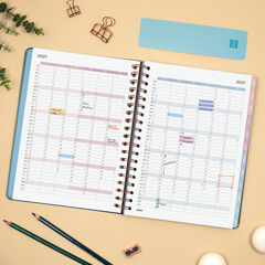 Agenda Finocam Optimal Semana Vista Horizontal 2027 Multiling&uuml;e Azul