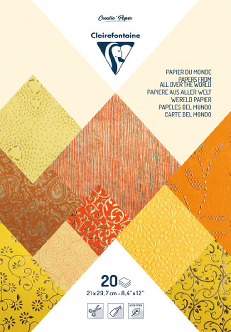 Papers del món Clairefontaine grocs 20 fulls