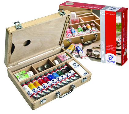 Caja de Madera con Tubos de Acrílico y Accesorios Van Gogh Multicolor