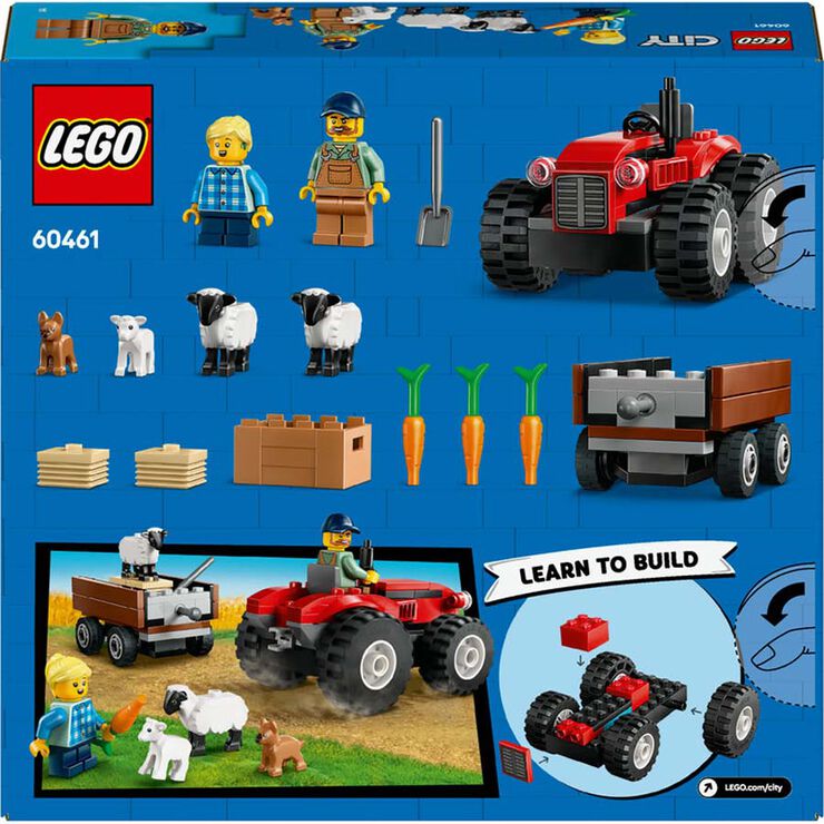 LEGO® LEGO City Tractor Vermell amb Remolc i Ovella 60461