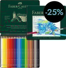 Lápices acuarelable Faber-Castell 24 colores estuche metal