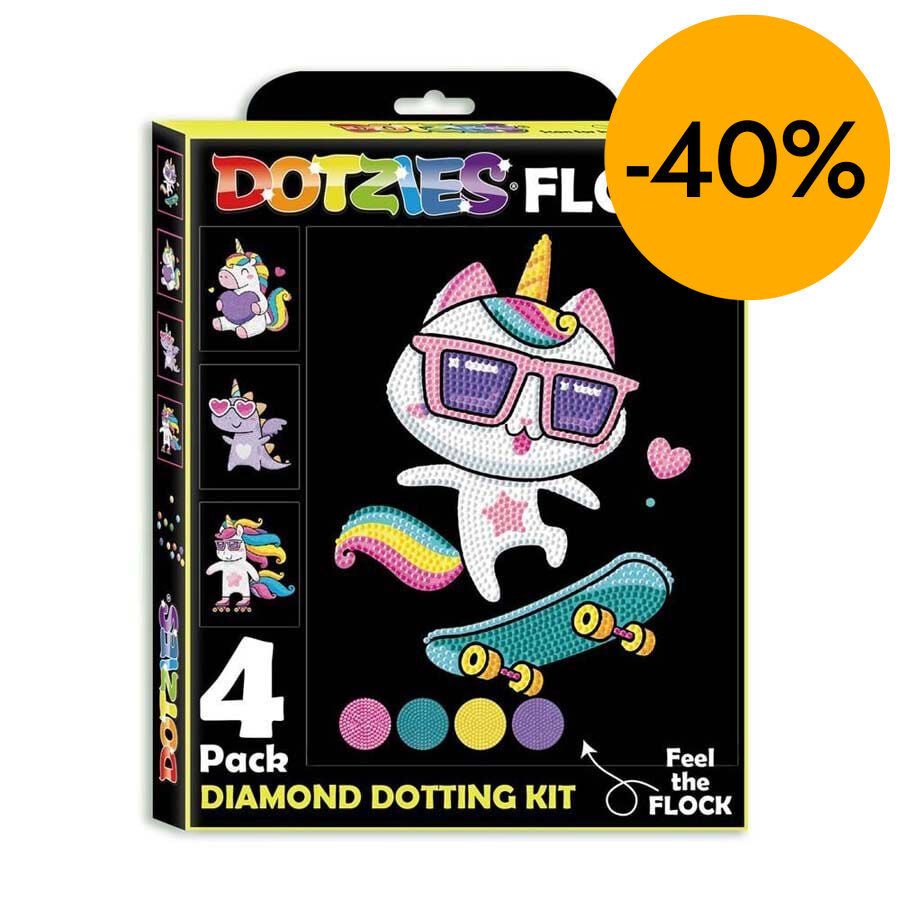 Pintura con diamantes Dotzies Flock Unicornios ne&oacute;n 4u