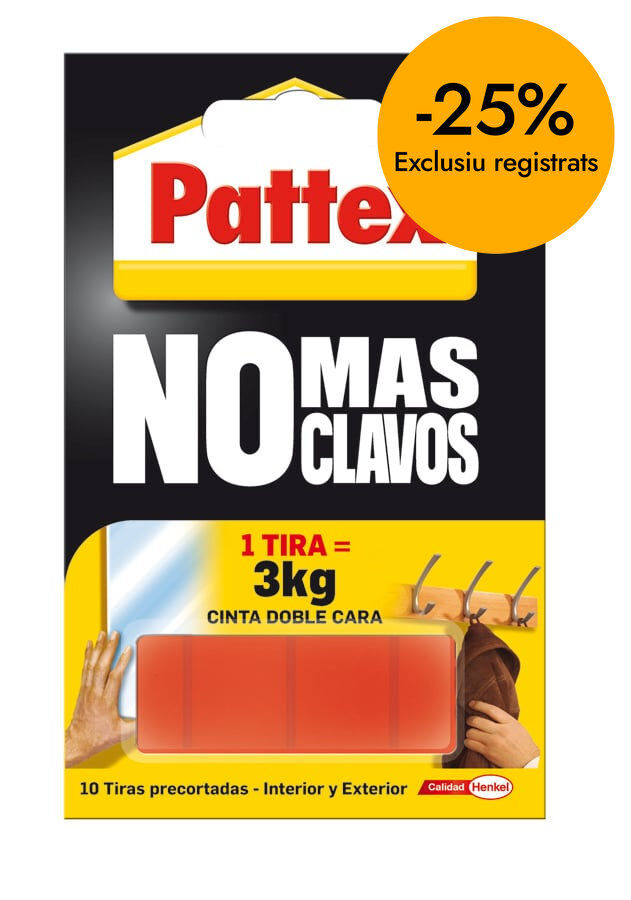 Cinta adhesiva doble cara Pattex No m&aacute;s clavos