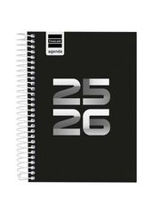 Agenda Finocam escolar Cool 1/8 dia/pàg cas 2025-26 negre