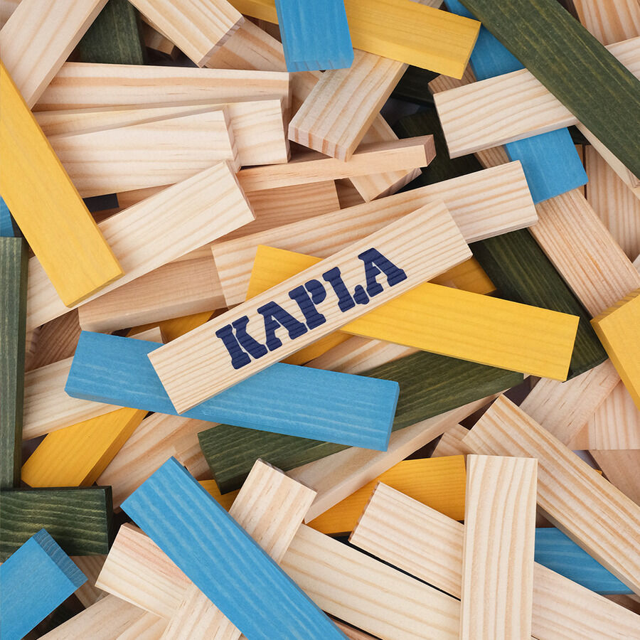 Juego de construcci n Kapla caja 120 tablillas azules amarillos y