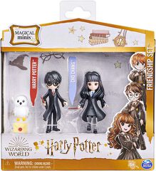 Harry Potter Friendship Set: 2 Muñecos Harry Potter y Cho Chang, lechuza Hedwig y Sobre Hogwarts 7cm