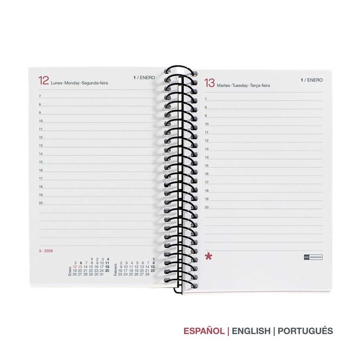 Agenda Espiral Miquelrius Caddy día/pág mult 2026 City negro