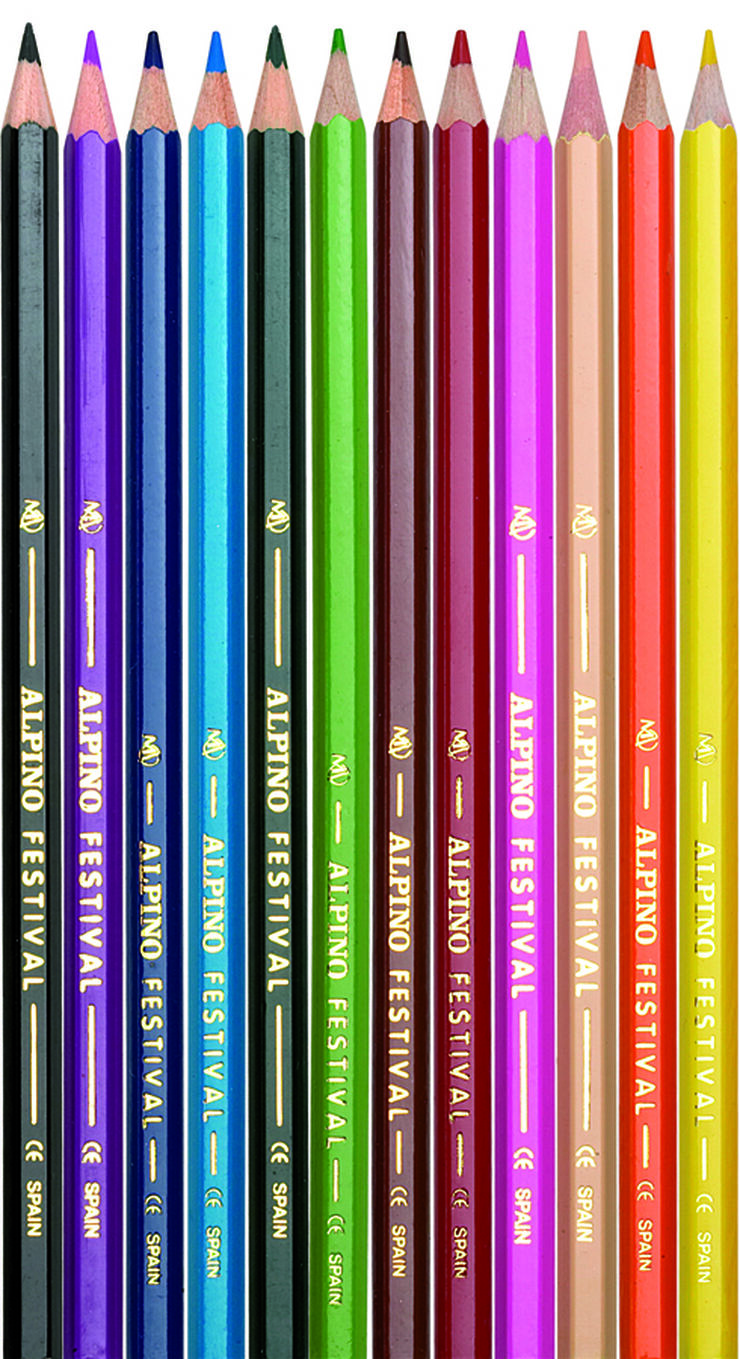 Lápices de colores Alpino Festival Amarillo 12 unidades
