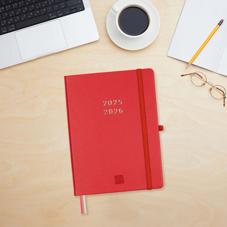 Agenda Finocam 18 meses M5 sem/vista mult 2025-26 rojo