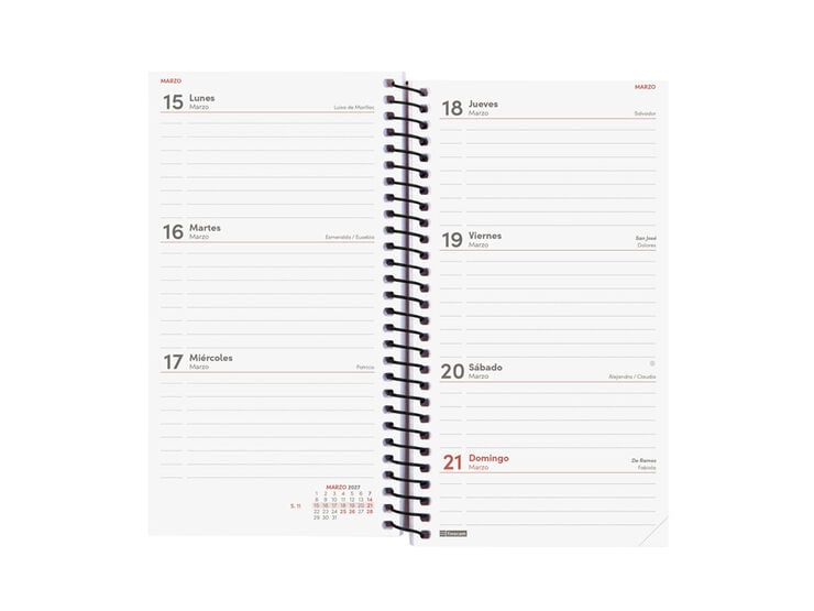 Agenda Finocam Opaque Setmana Vista Horitzontal 2027 Castell&agrave; Negre