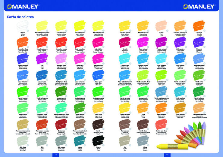 Manley Ceras 6 Unidades | Ceras de Colores Profesionales | Estuche de Ceras  Blandas de Trazo Suave | Pueden Mezclarse los Colores | Colores Surtidos