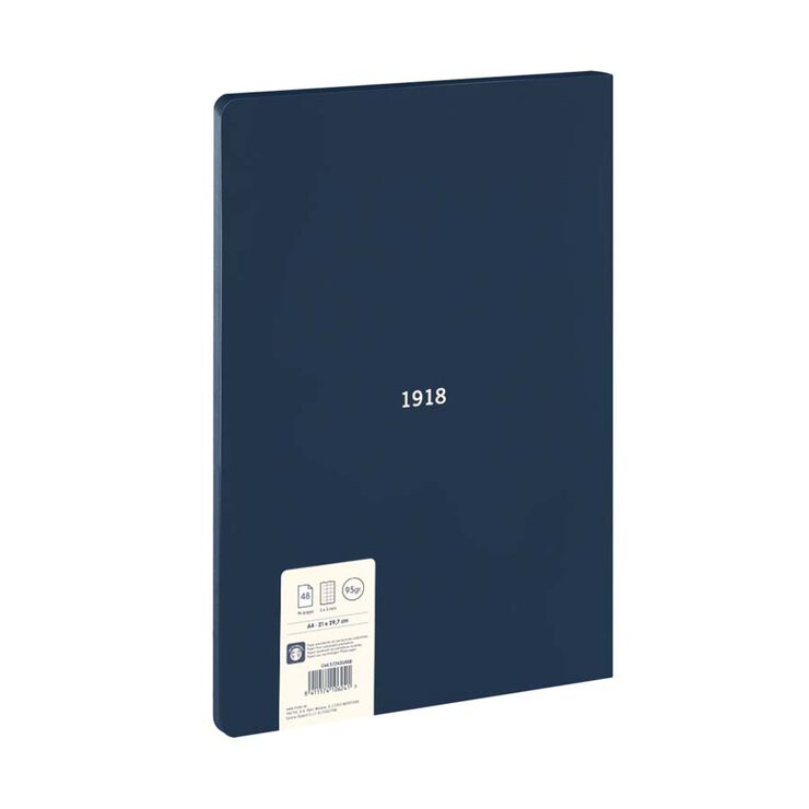 Libreta grapada A4 48h 4x4 Milan 1918 azul