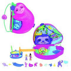 Polly Pocket Cofre Familia de Perezosos 2 en 1