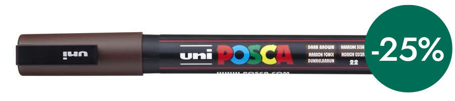 Rotulador Posca PC-3M 0,9-1,3mm marr&oacute;n oscuro