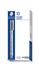 Rotuladores permanente Staedtler metalizado plata 10u