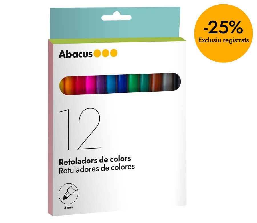 Rotuladores gruesos Abacus 12 colores