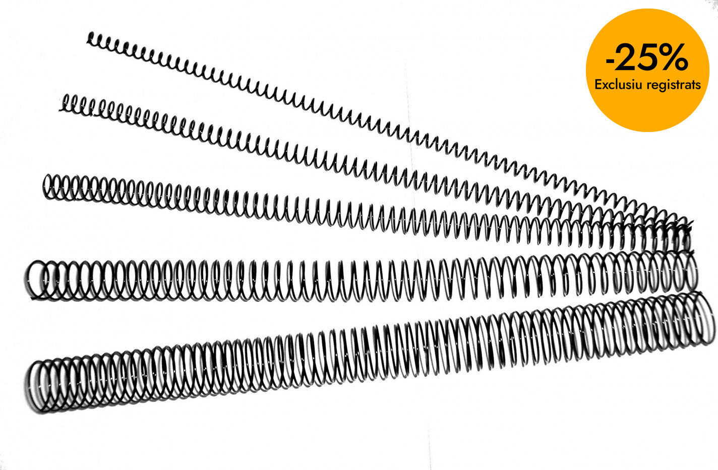 Espiral metall negre 20mm 100u