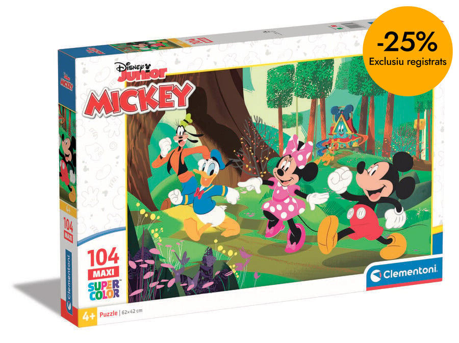 Puzle 104 piezas maxi Mickey y amigos