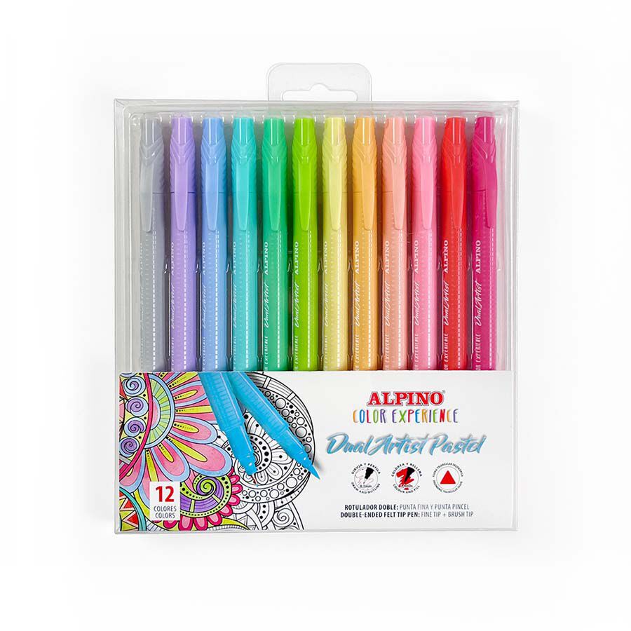 Rotuladores Alpino Dual Artist Color Experience pastel 12 colores