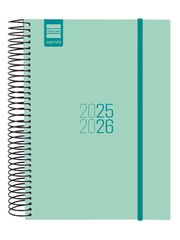 Agenda Finocam escolar espiral E10 día/pág cat 2025-26 turquesa
