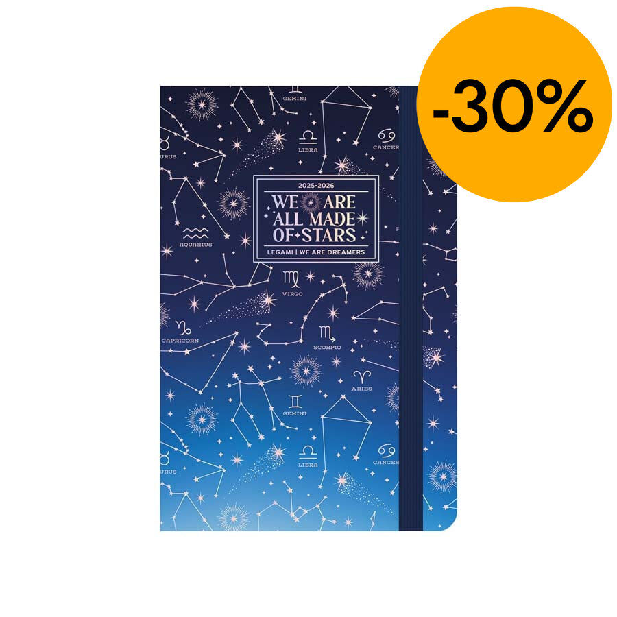 Agenda Legami 16 meses Medium Foto sem/vista multiling&uuml;e 2025-26 Stars