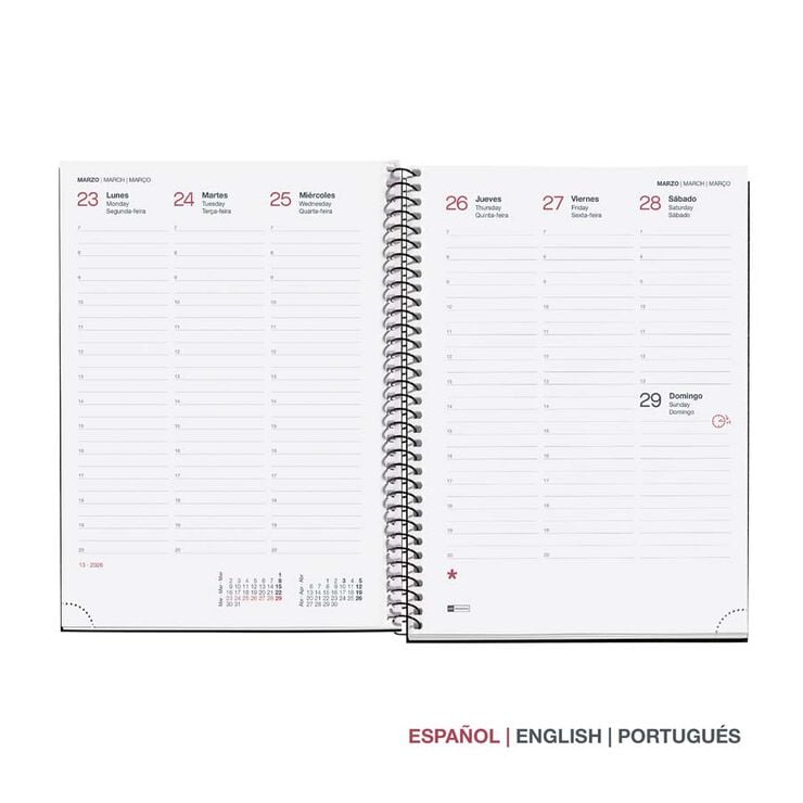 Agenda Espiral Miquelrius Plus setm/vista mult 2026 City negre