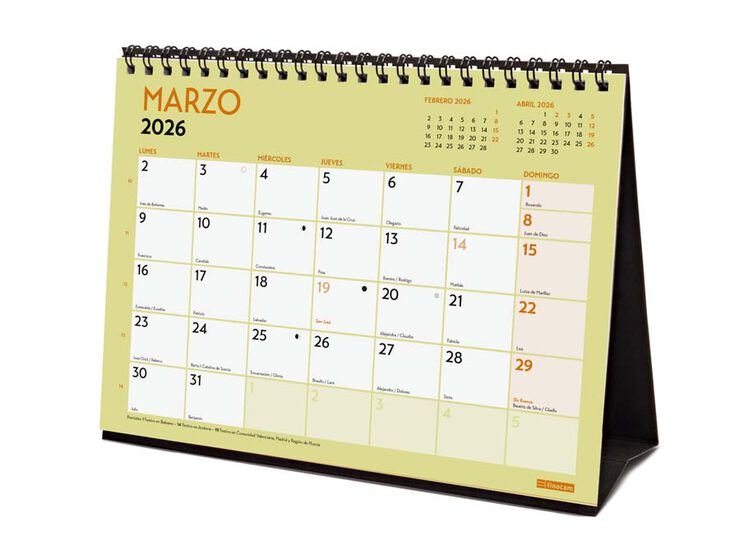 Calendario sobremesa Finocam Escribir Grafik S 2026 castellano