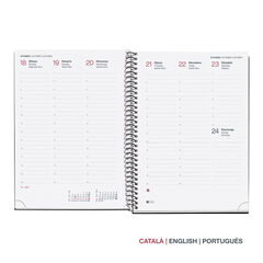 Agenda Miquelrius Espiral Plus Semana Vista Catal&aacute;n 2027 Reciclado Verde Oscuro