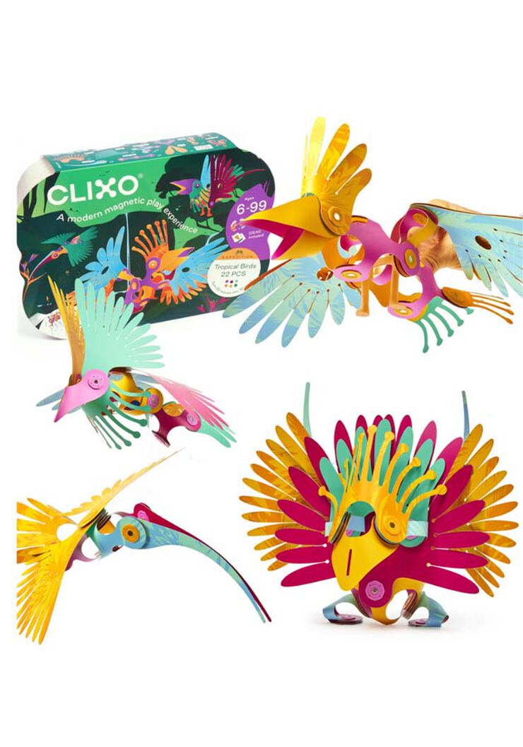 Construcción Magnética Clixo Pájaros 22 piezas