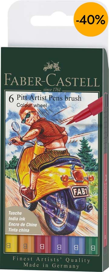 Pitt Artist Pen Faber-Castell Wheel 6 colors