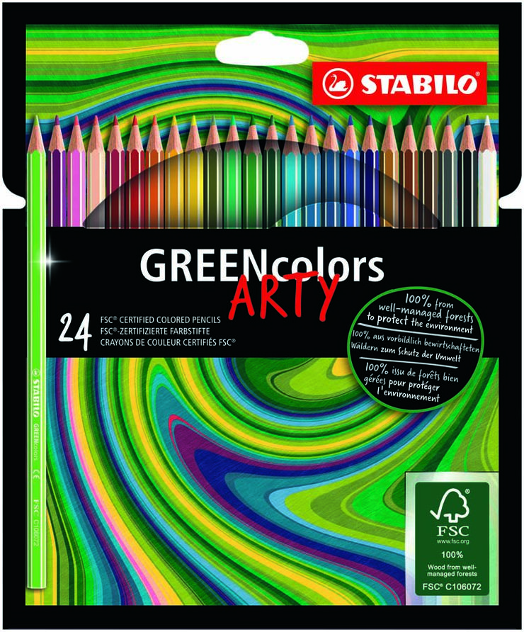 Estuche Lápices Stabilo Green Arty Line 24 colores