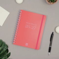 Agenda Finocam Cosmflex 1/4 Sem/Vista Castellano 2026-27 Rojo