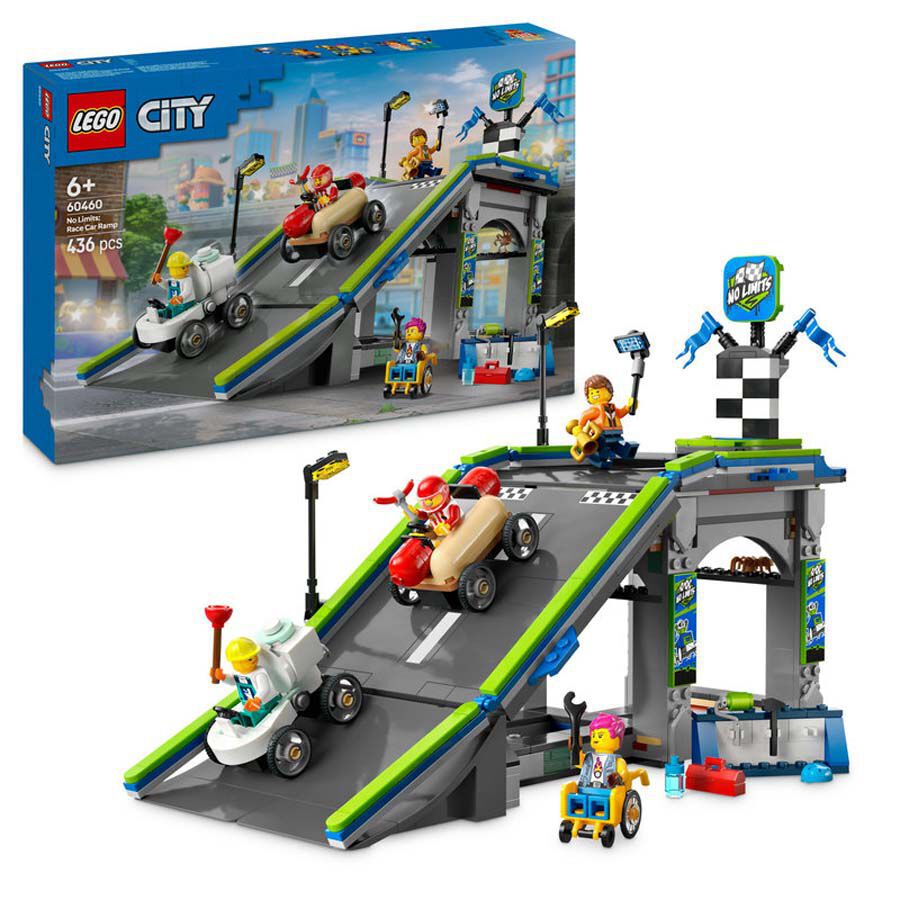 LEGO&reg; LEGO City Sense L&iacute;mits: Rampa d&rsquo;Acceleraci&oacute; per a Cotxes de Carreres 60460