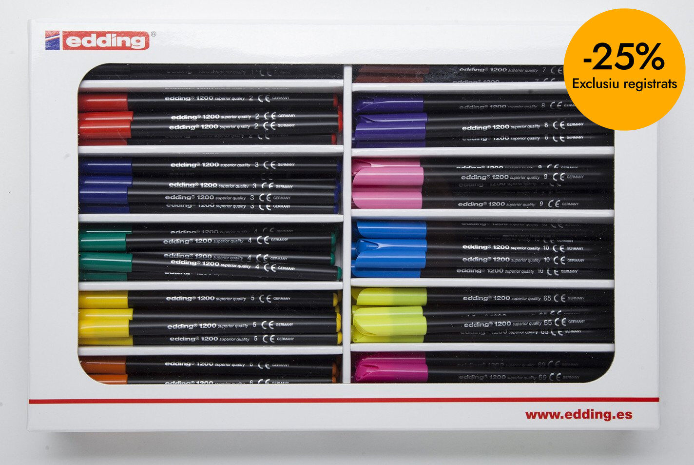 Retoladors de colors Edding 1200 pack escolar 120u