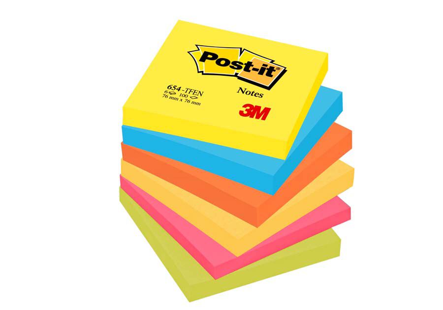 Bloc Notes adhesives Post-It 76x76mm Energy 6u
