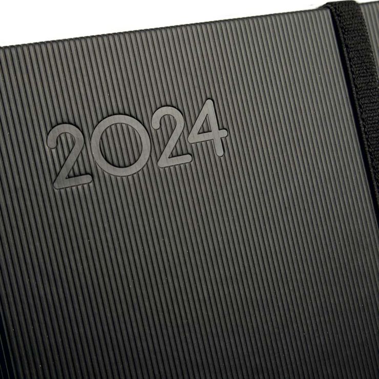 Agenda Finocam Textura M0 setm/vista V 2024 Negre cat