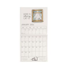 Calendario pared Legami 18X18 2024 Sketchy Cats