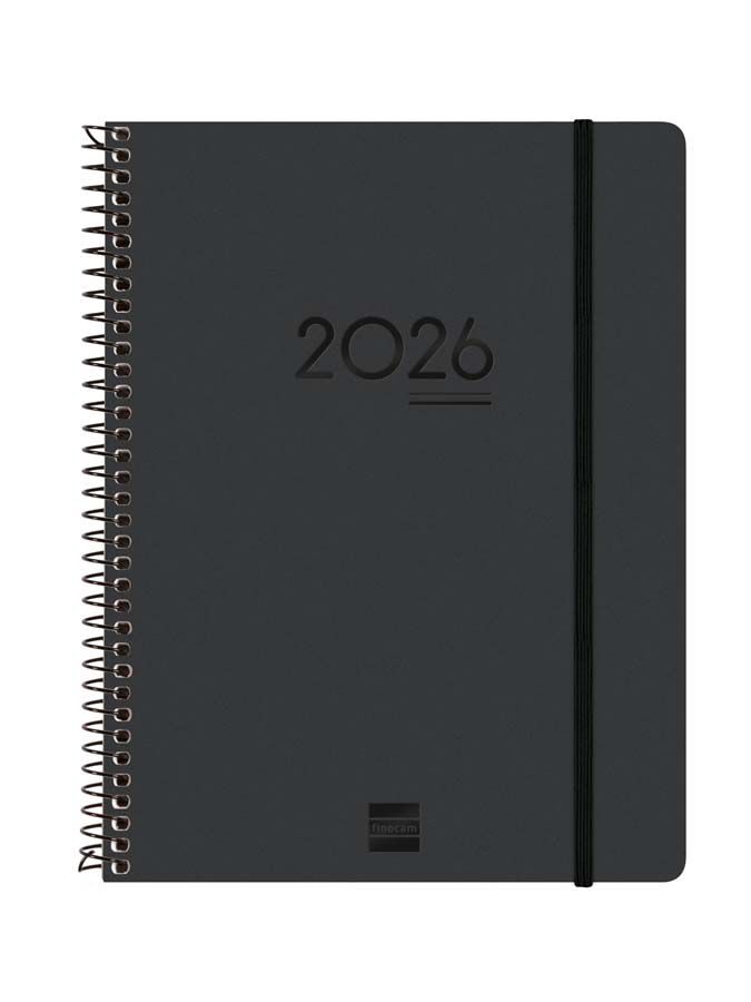 Agenda Finocam 16 mesos Ikon E10 setm/vista vertical mult 2025-26 negre