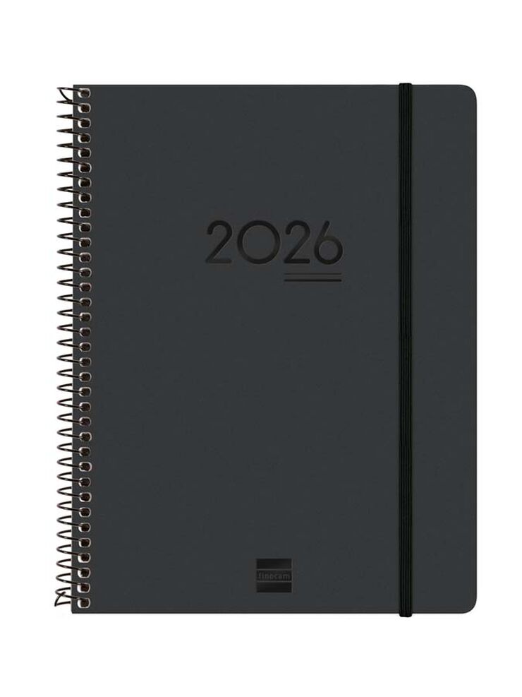 Agenda Finocam 16 meses Ikon E10 sem/vista vertical mult 2025-26 negro